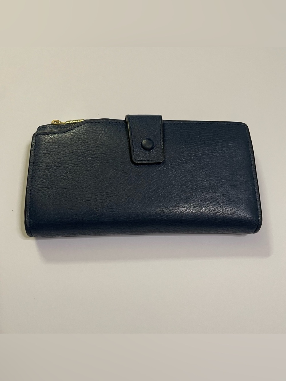 Blue Faux Leather Multi Pocket Wallet